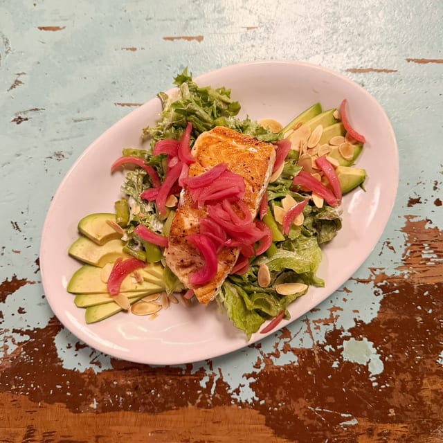 Salmon, Avocado, & Asparagus Salad.